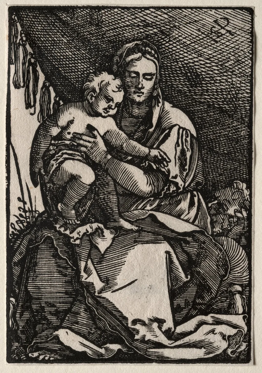 The Holy Family under a Tent, by Sebald Beham, 1535