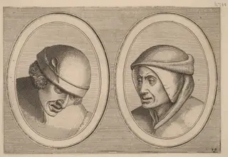 "Houte Klaes" and "Kommer-stoofs", by Johannes van Doetechum the Elder, ink, 1564