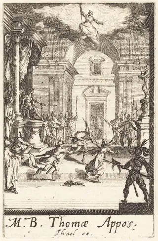 The Martyrdom of Saint Thomas, by Jacques Callot, ink, 1634
