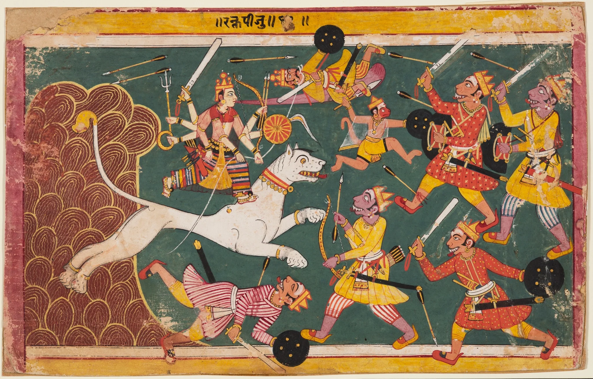 The Goddess Annihilates the Demon Raktabija, from a Devi-Mahatmya, detail