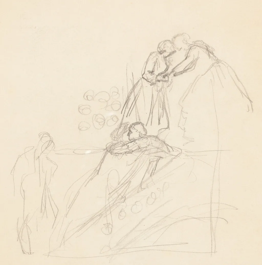 Figure Studies [verso], by Valentine Cameron Prinsep, graphite, 1871