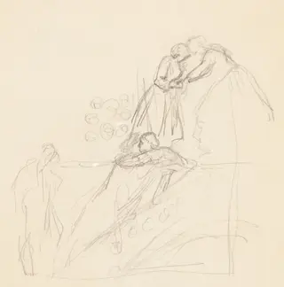 Figure Studies [verso], by Valentine Cameron Prinsep, graphite, 1871