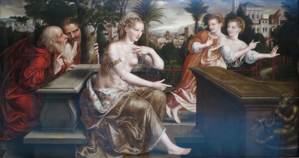 Susanna and the Elders, by Jan Matsys, oil, 1564