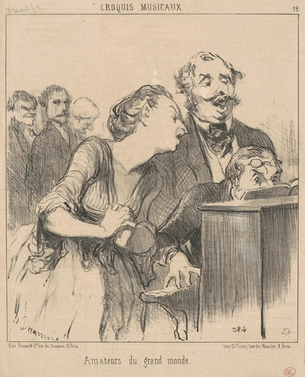 Amateurs du grand monde, by Honoré Daumier, ink, 1852