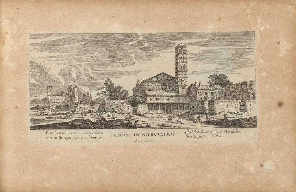 S. Croce in Gierusalem, by Israël Silvestre, ink, 1650