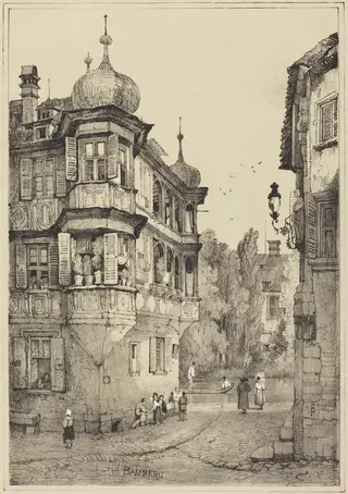 Bamberg, by Samuel Prout, gouache, 1818