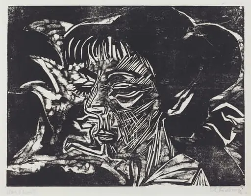 Fanny Wocke, by Ernst Ludwig Kirchner, ink, 1916