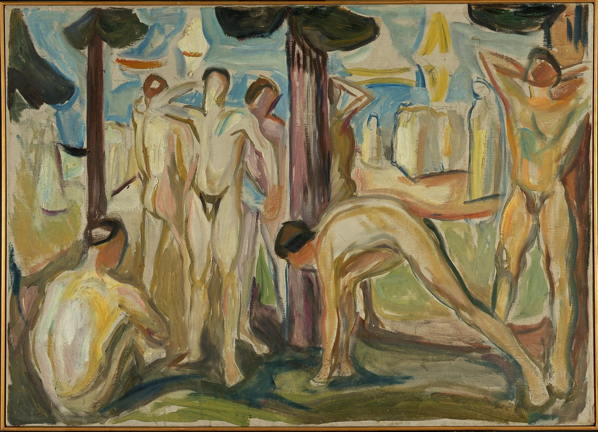Naked Men in Landscape, detail