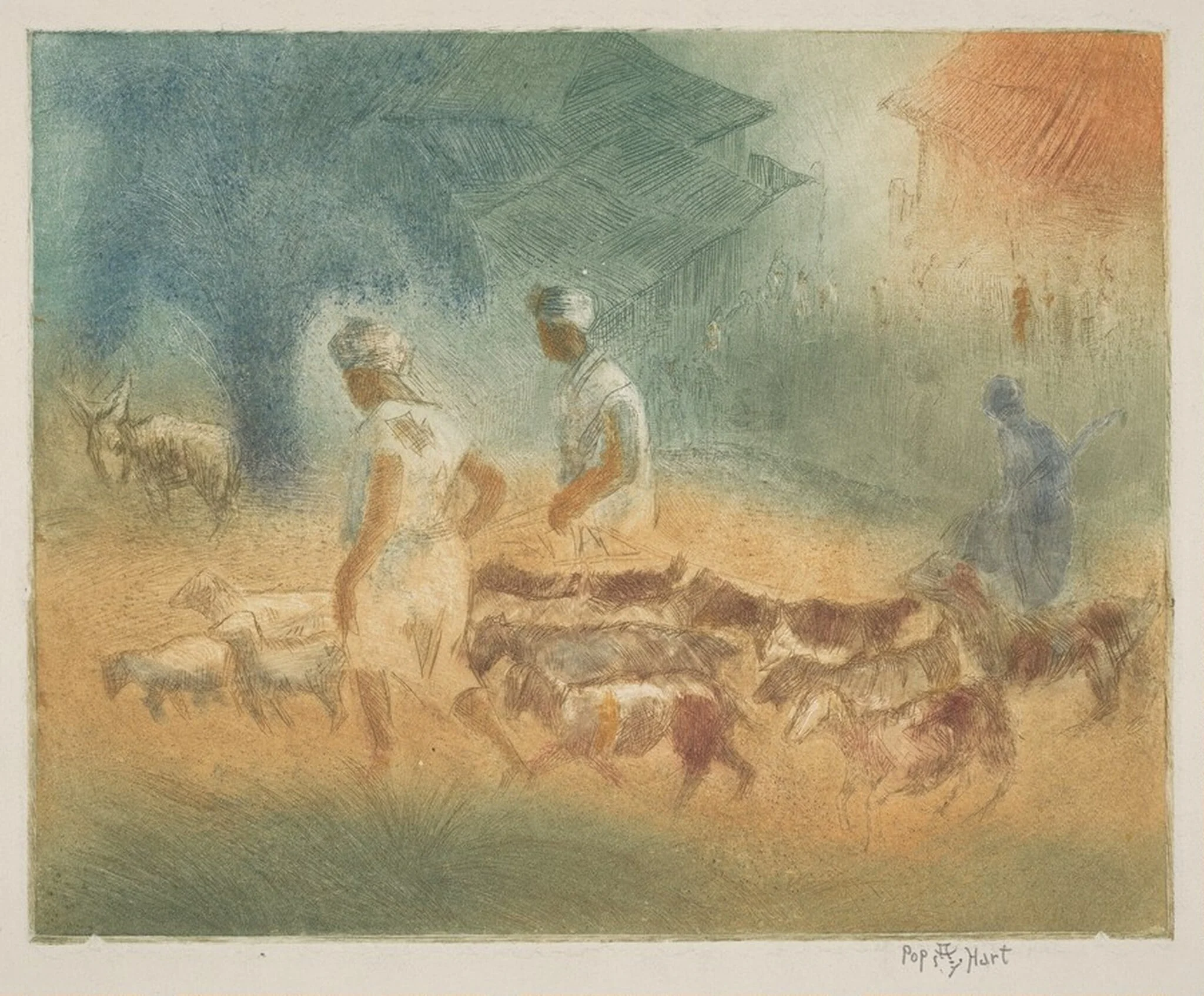 Bringing Goats to Market, detail