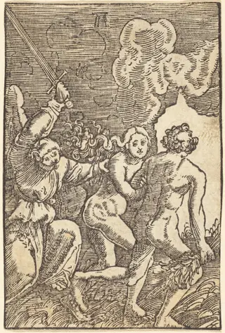 Expulsion from Paradise, by Albrecht Altdorfer, ink, 1513