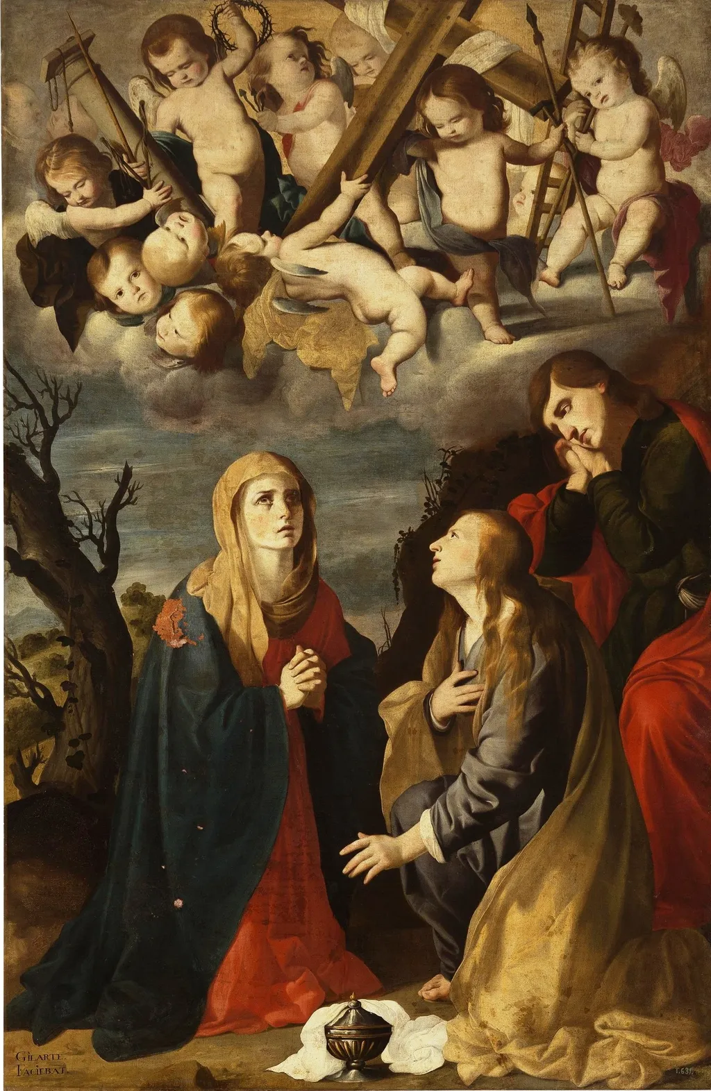 La Virgen con la Magdalena y San Juan, by Mateo Gilarte, oil, 1651