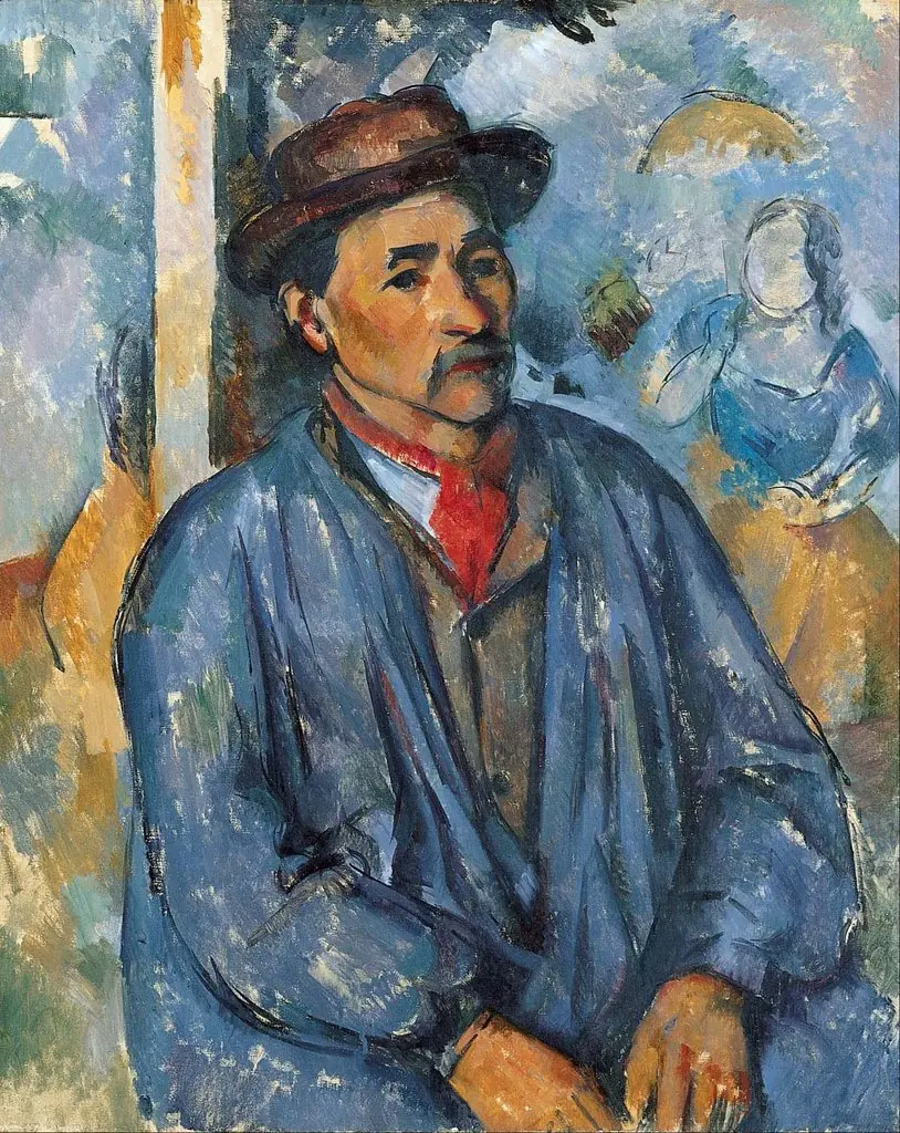 Man in a Blue Smock, by Paul Cezanne, oil, 1898