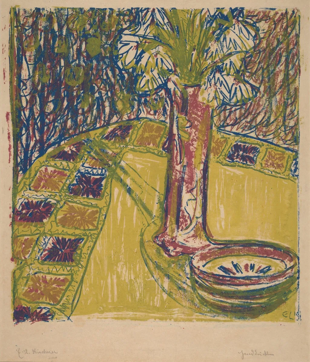 Still Life, by Ernst Ludwig Kirchner, ink, 1907