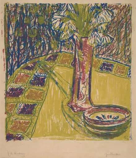 Still Life, by Ernst Ludwig Kirchner, ink, 1907