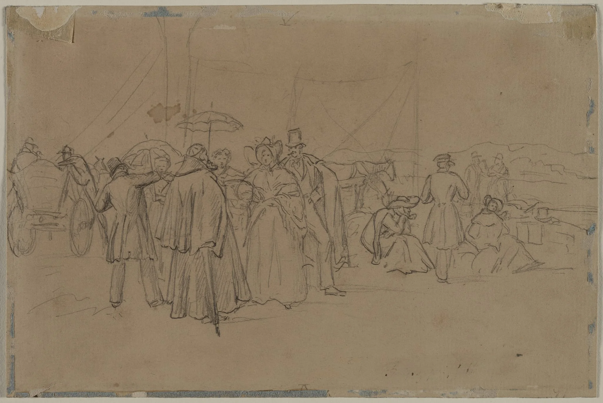 Passengers for Rhine Steamer (recto), detail