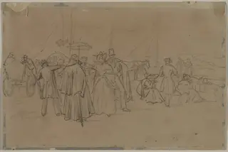 Passengers for Rhine Steamer (recto), by Heinrich von Mayr, 1804