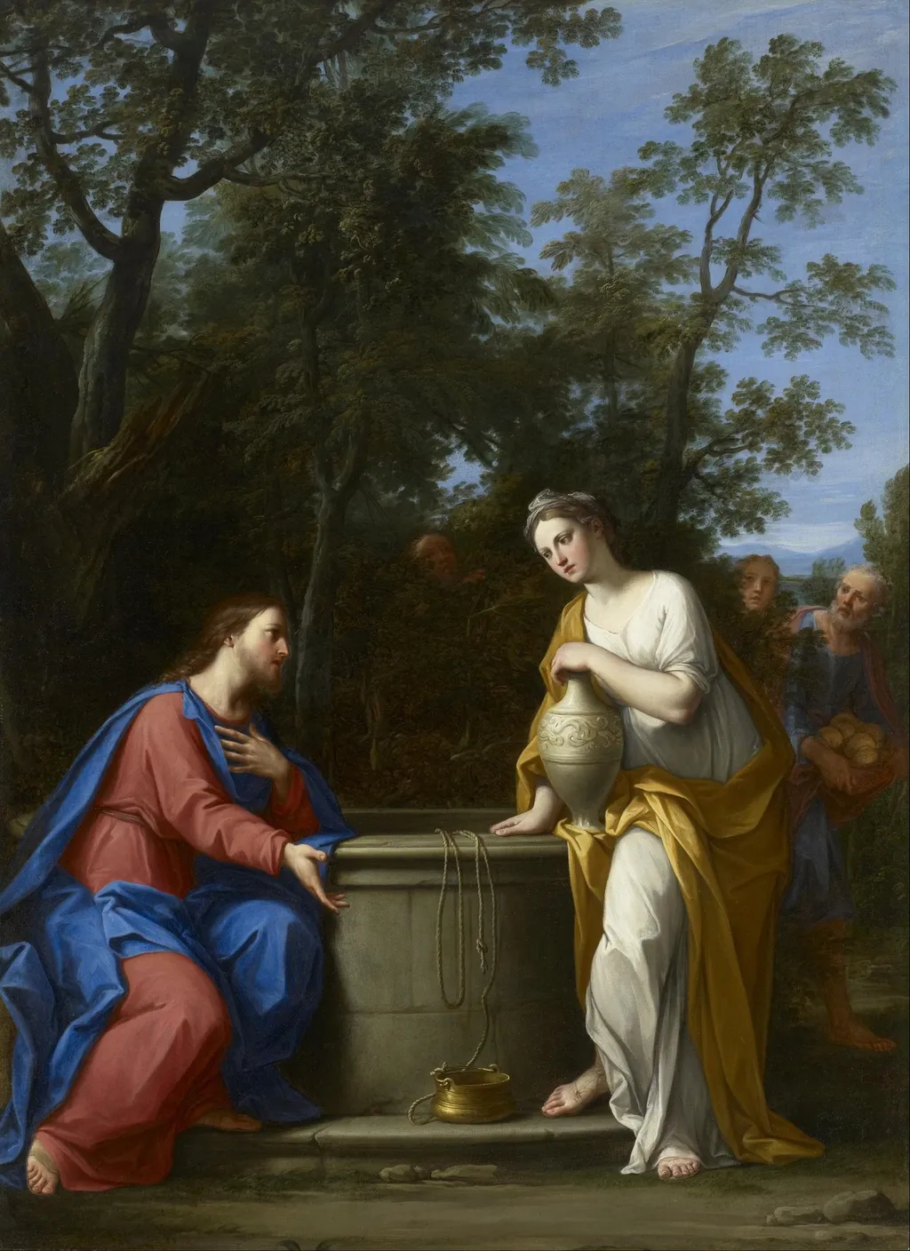 Christ and the Woman of Samaria, by Marcantonio Franceschini, oil, 1700