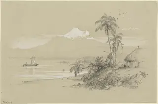 Magdalena River, New Granada, Equador, by Frederic Edwin Church, graphite, 1853