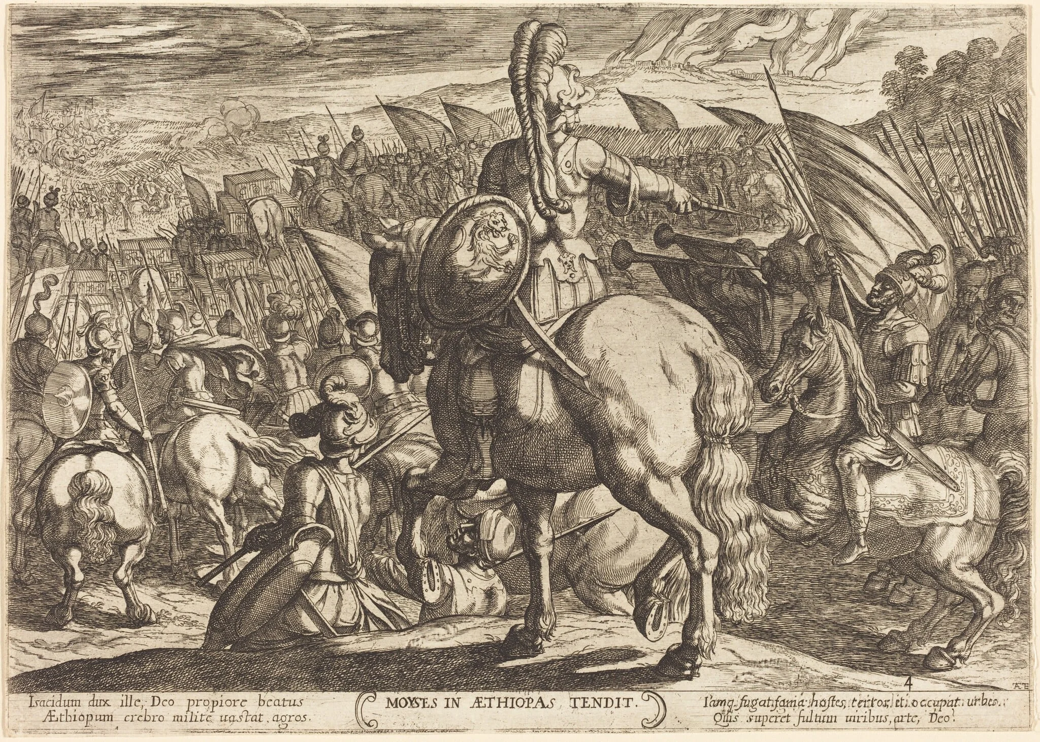 Moses makes the Hebrew army march against the Ethiopians, detail