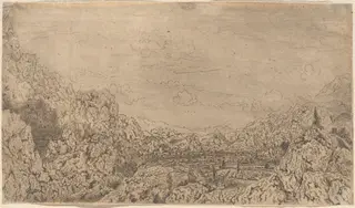 The Enclosed Valley, by Hercules Seghers, ink, 1624