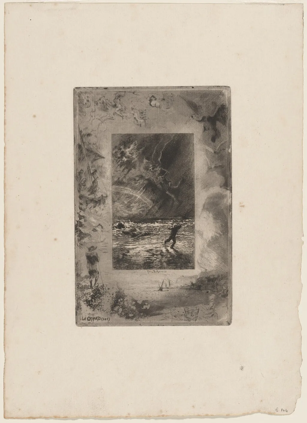 Le Criard, by Félix-Hilaire Buhot, ink, 1874