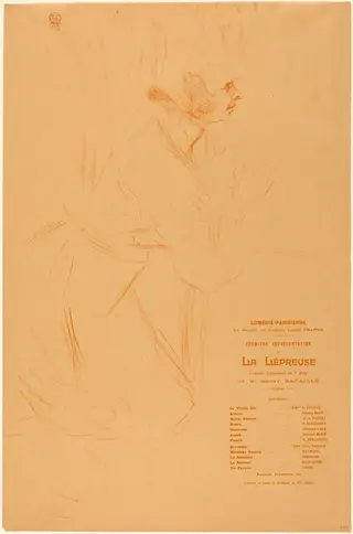 Program for "La lepreuse"  (Programme pour "La lépreuse"), by Henri de Toulouse-Lautrec, ink, 1896
