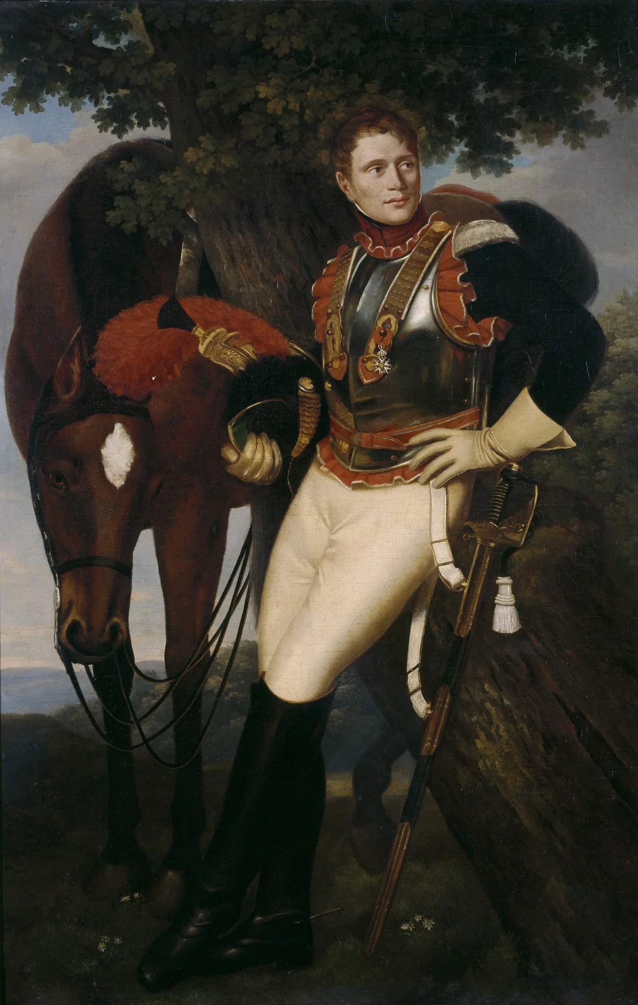 El coracero Jean Baptiste Poret-Dulongval, detail