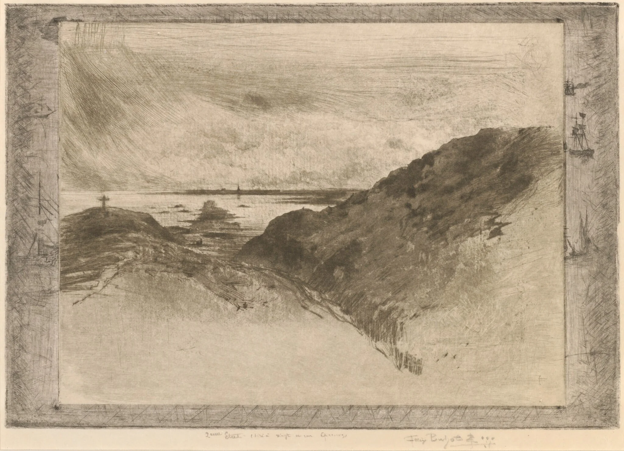 La Falaise: Baie de Saint-Malo (The Cliff: Saint-Malo Bay), detail