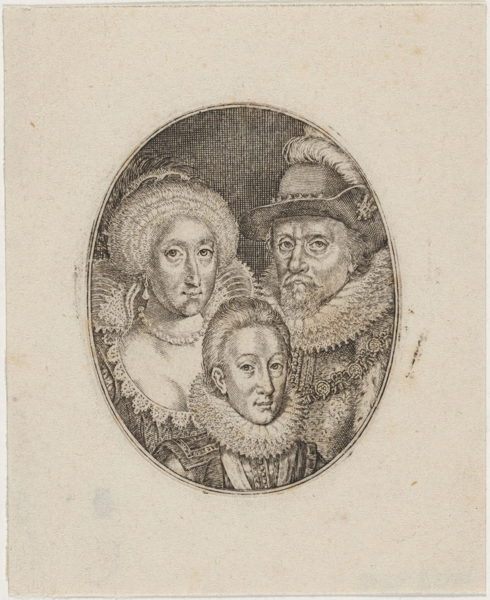 James I, Anne of Denmark, and Prince Charles, detail