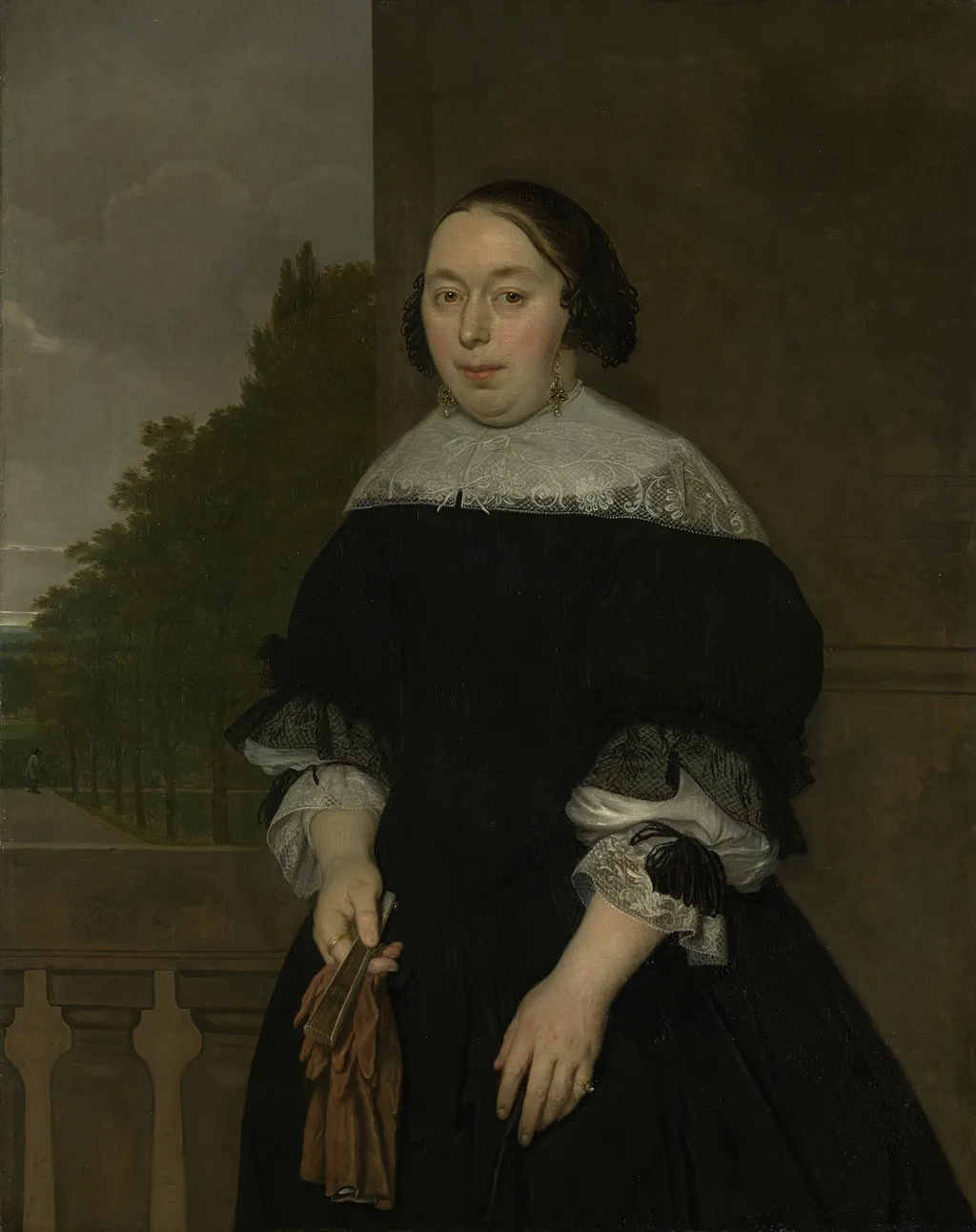 Portrait of Aletta van Ravensberg (1635-77). Wife of Jan van Nes, by Ludolf de Jongh, oil, 1668