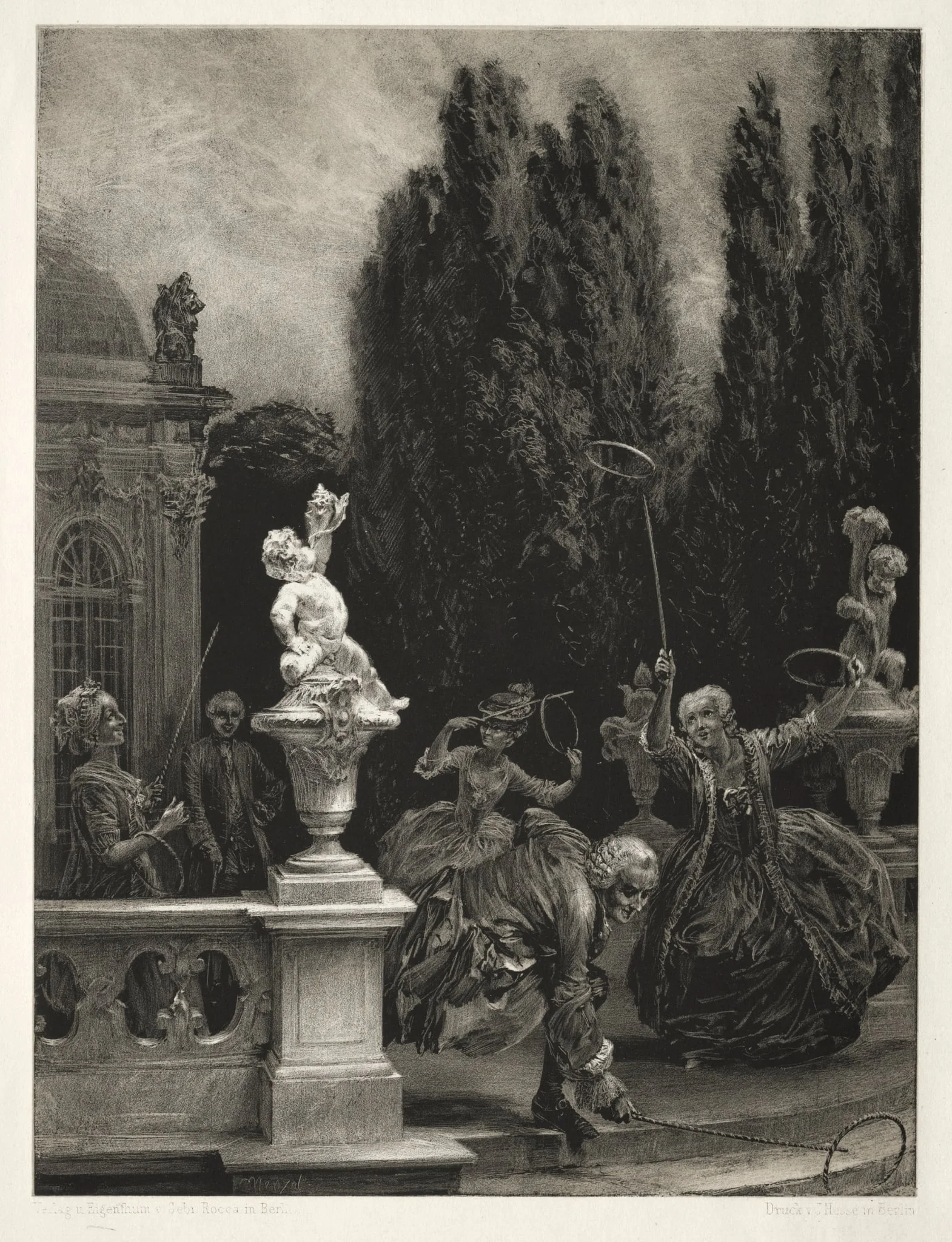 Essay on Stone with Brush and Scraper: Playing at Hoops on the Castle Terrace, detail