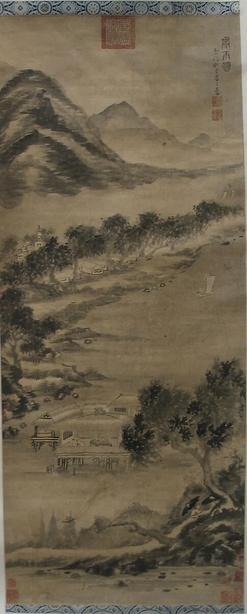 明/清 佚名 舊傳方從義 風雨圖 軸|Wind and Water: Landscape in the Style of Mi Fu, detail