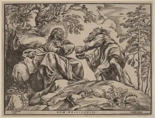 The Temptation of Christ by the Devil, by Christoffel Jegher, ink, 1633