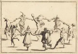The Dance, by Jacques Callot, ink, 1617