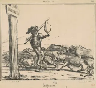 Emigration, by Honoré Daumier, ink, 1856