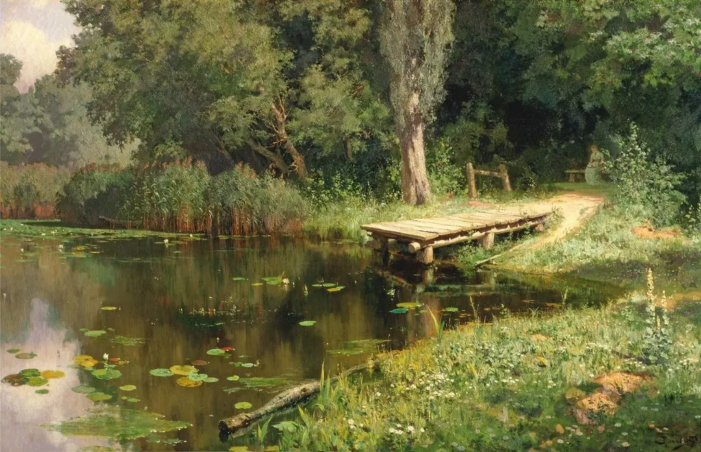 An Overgrown Pond, by Vasily Polenov, unspecified, 1890