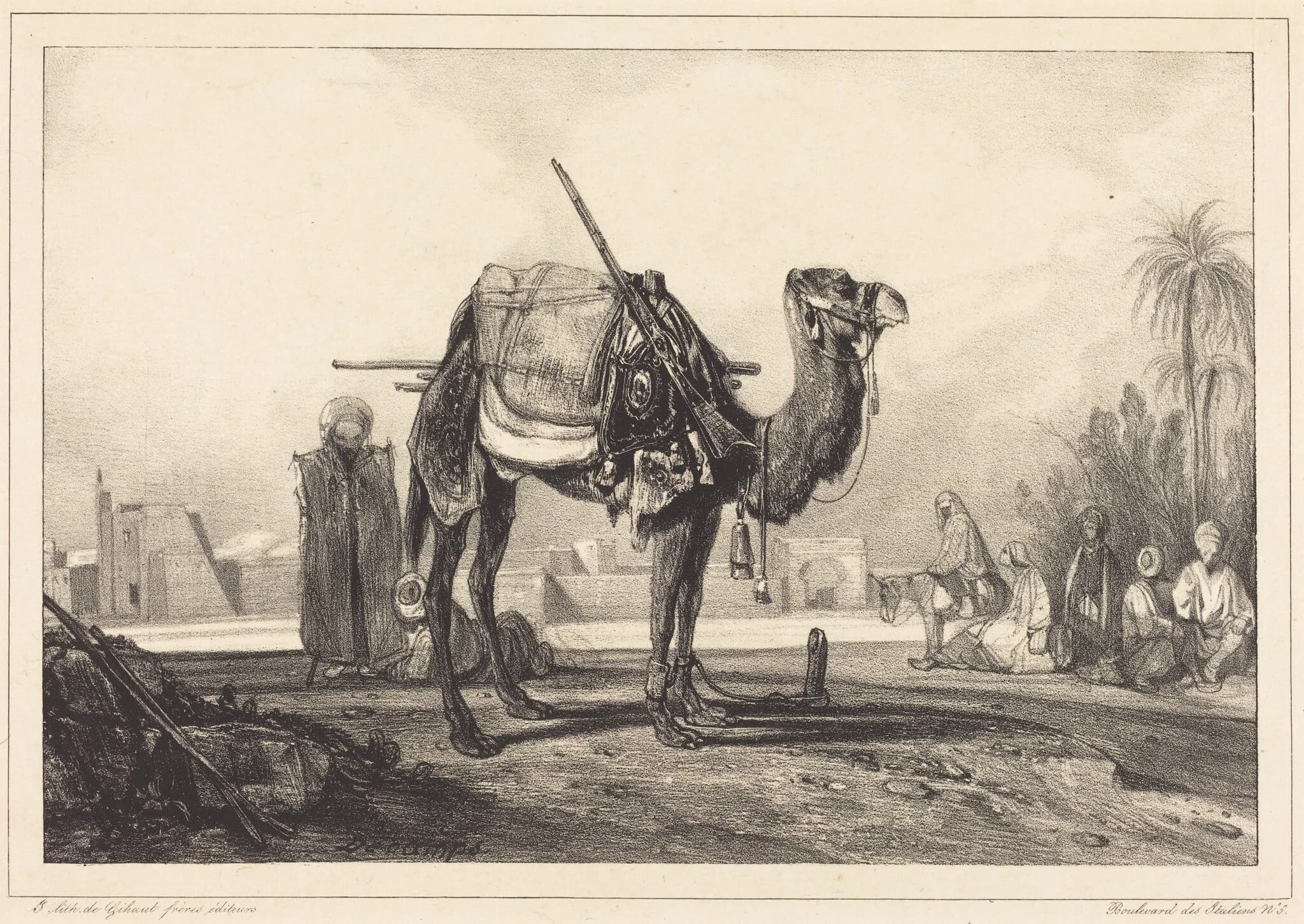 Camel and Arabs, detail