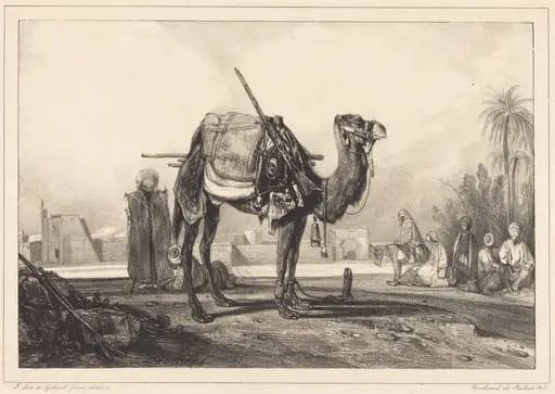 Camel and Arabs, by Alexandre Gabriel Decamps, ink, 1801