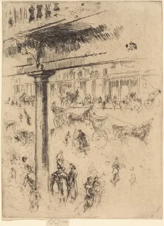 Regent's Quadrant, by James McNeill Whistler, ink, 1880