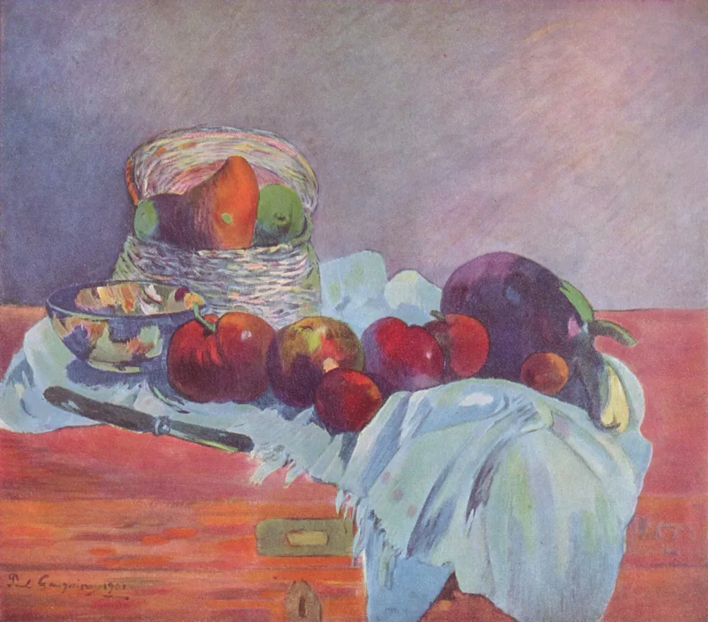 Fruits and Knife, by Paul Gauguin, oil, 1901