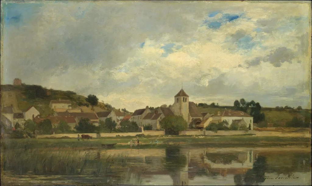 The Village of La Celle-sous-Moret, by Eugène Lavieille, oil, 1864