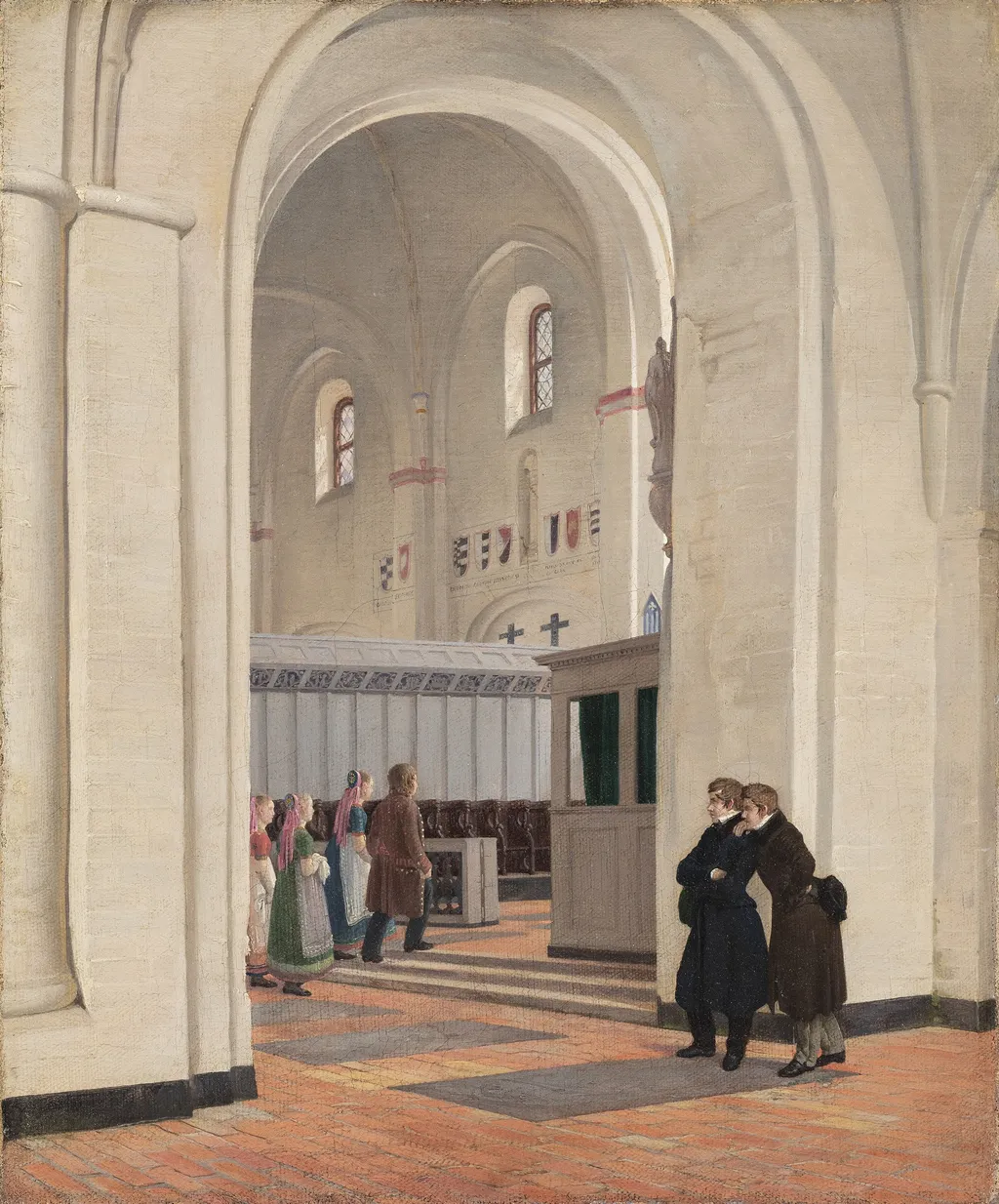 The Interior of St Bendt's Church at Ringsted, by Constantin Hansen, oil, 1829