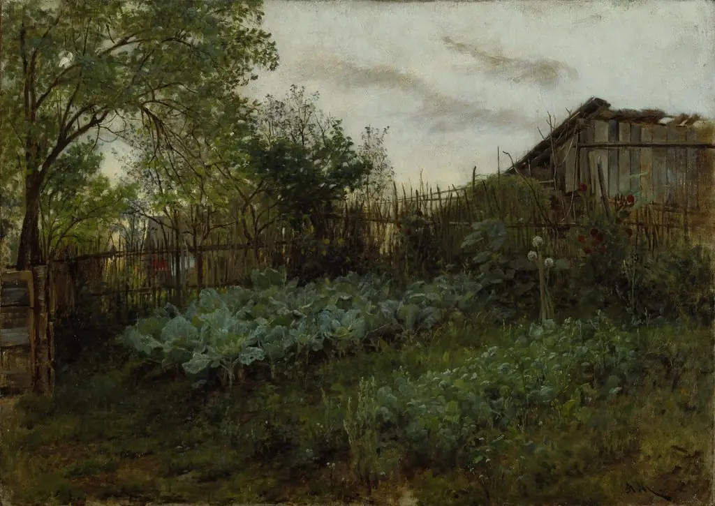 The Back Garden, by Adolph von Menzel, oil, 1850