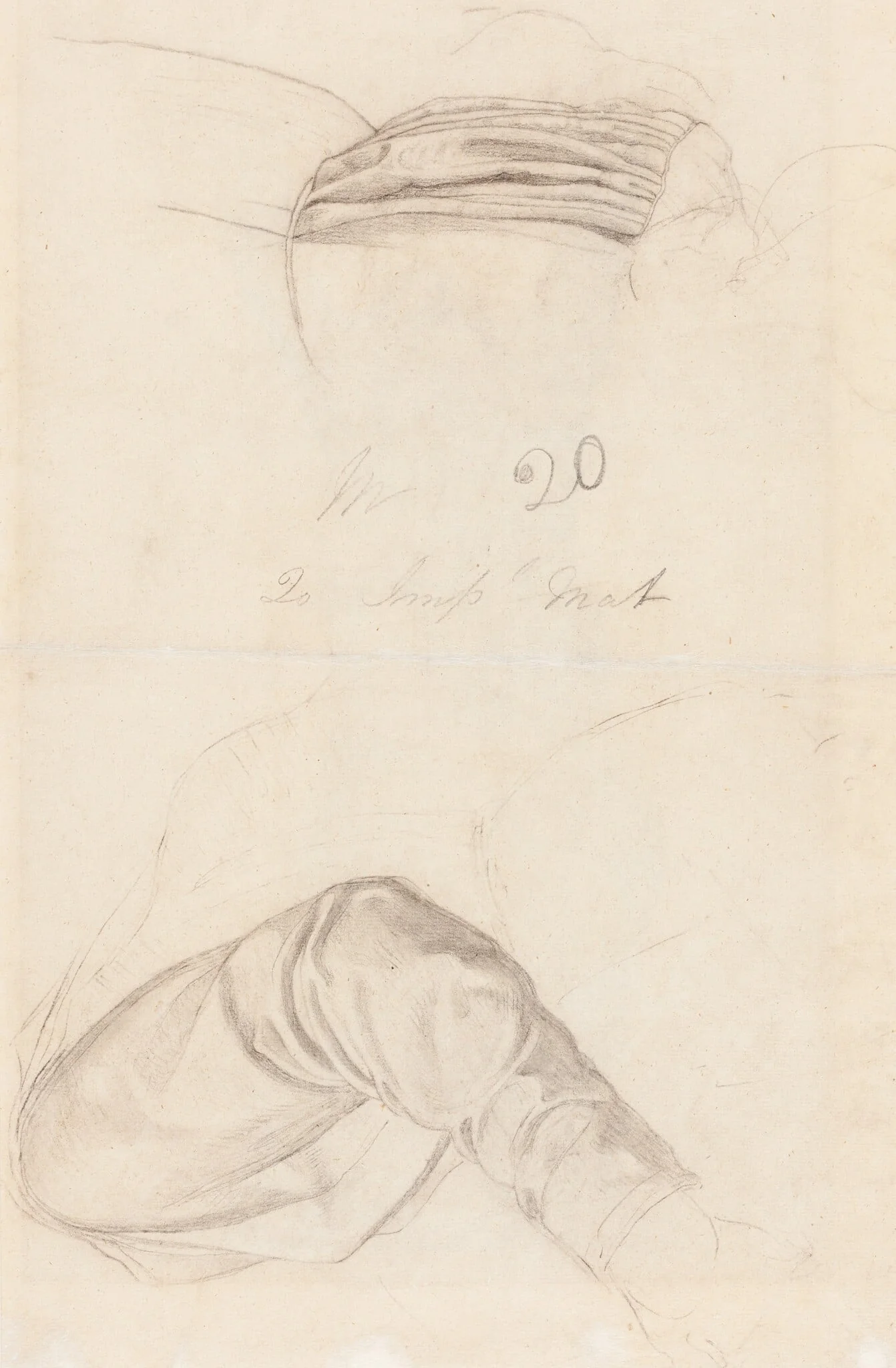 Two Drapery Studies [verso], detail