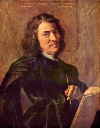 Self-Portrait, by Nicolas Poussin, paint, 1649