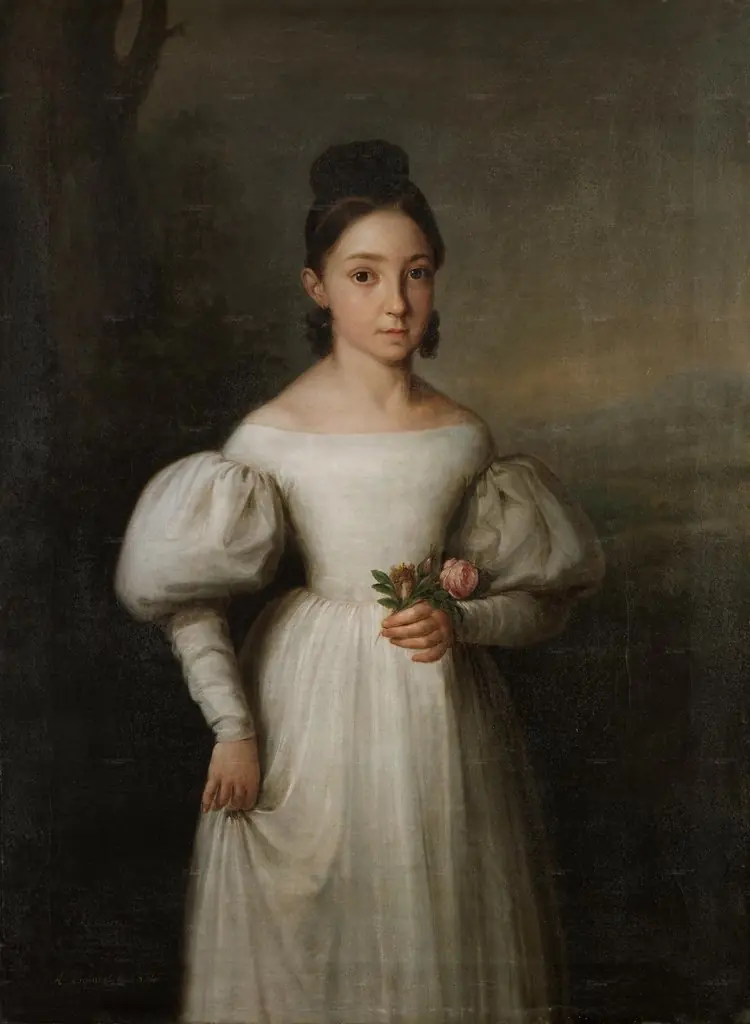 La infanta María Luisa Teresa de Borbón luego duquesa de Sessa, by Antonio María Esquivel, oil, 1834