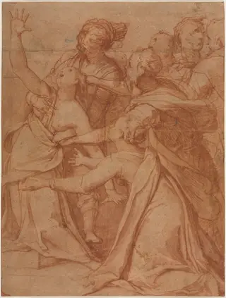 A Miracle of Saint Philip Benizzi: The Healing of a Demoniac Woman, by Taddeo Zuccaro, 1557