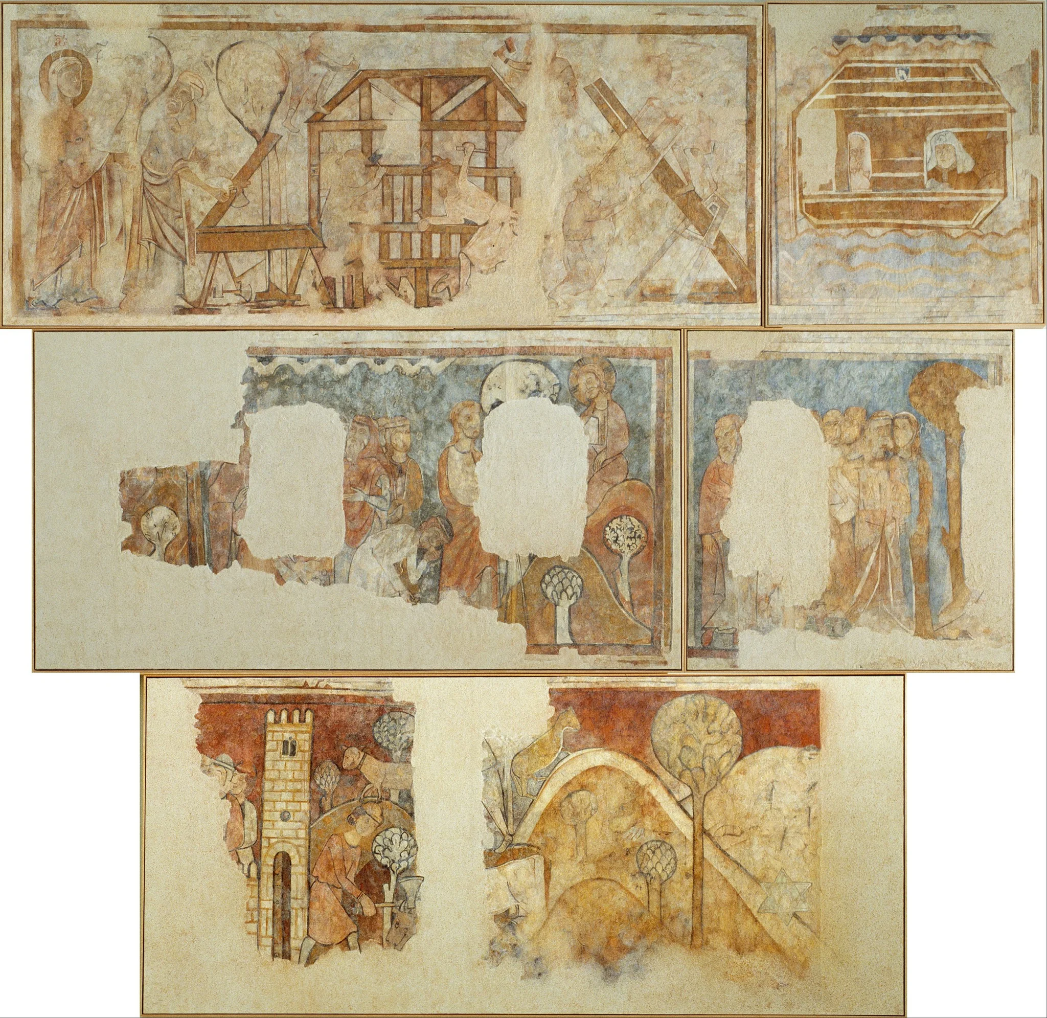 Mural paintings with Old Testament scenes, detail