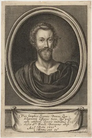 John Donne, Poet, by Pierre Lombard, ink, 1647