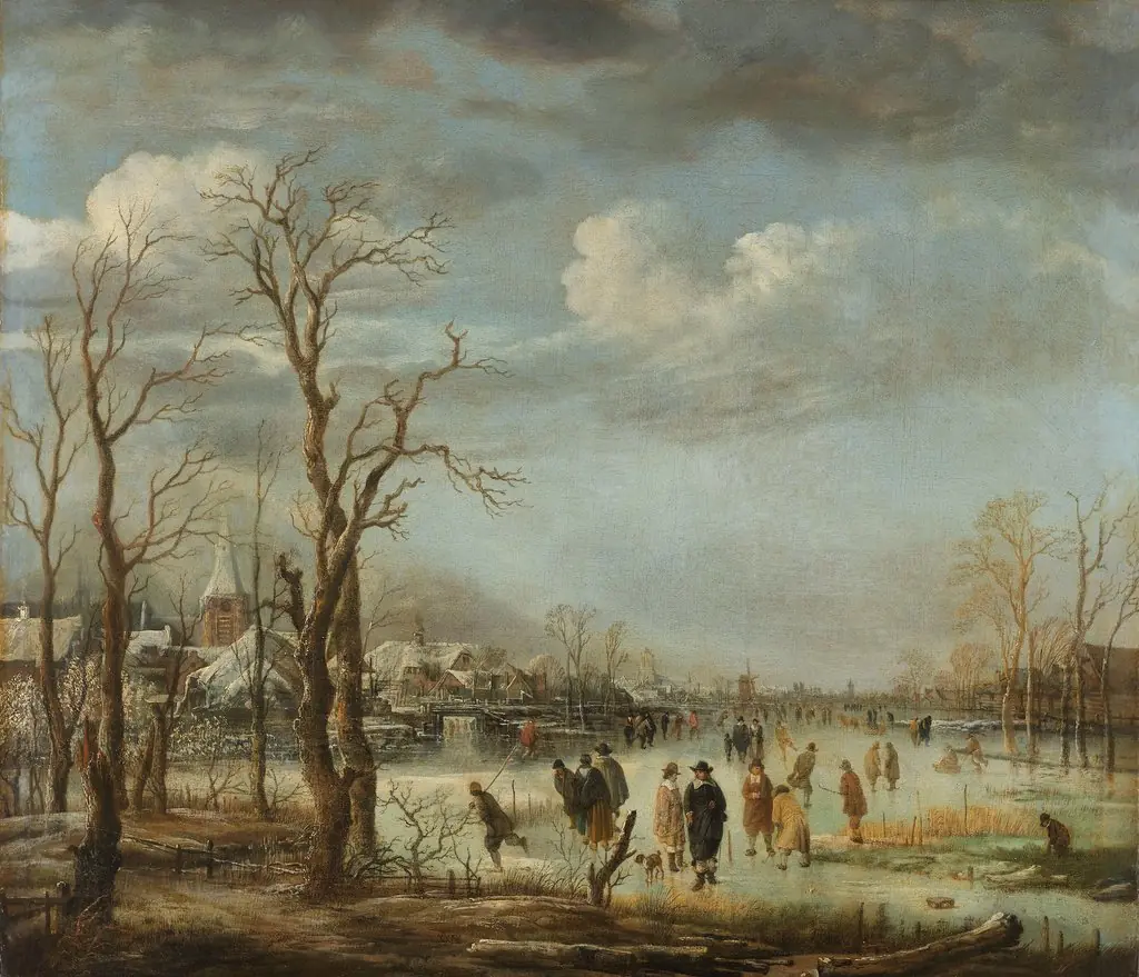 River view in the winter, by Aert van der Neer, oil, 1650